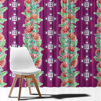 Hawaii Ohia Lehua Window Curtain Tropical Vibes Fuchsia LT05 - Polynesian Pride