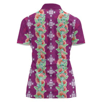 Hawaii Ohia Lehua Women Polo Shirt Tropical Vibes Fuchsia LT05 - Polynesian Pride