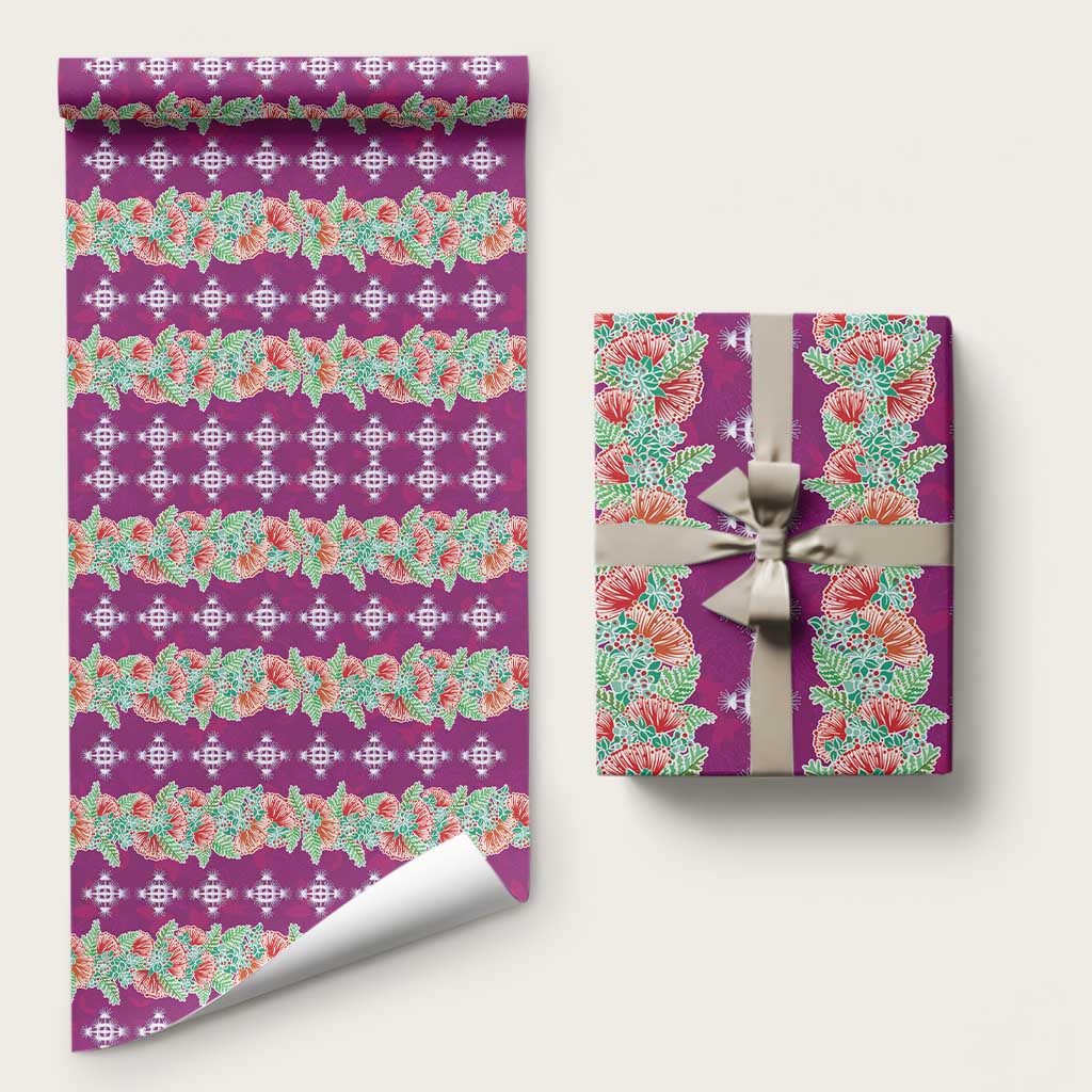 Hawaii Ohia Lehua Wrapping Paper Tropical Vibes Fuchsia LT05 58" × 23" Fuchsia - Polynesian Pride