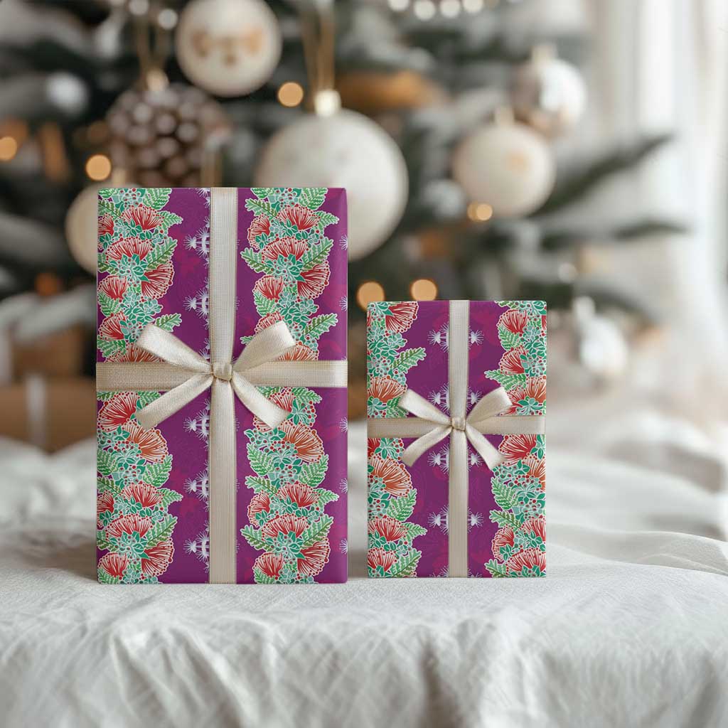 Hawaii Ohia Lehua Wrapping Paper Tropical Vibes Fuchsia LT05 - Polynesian Pride