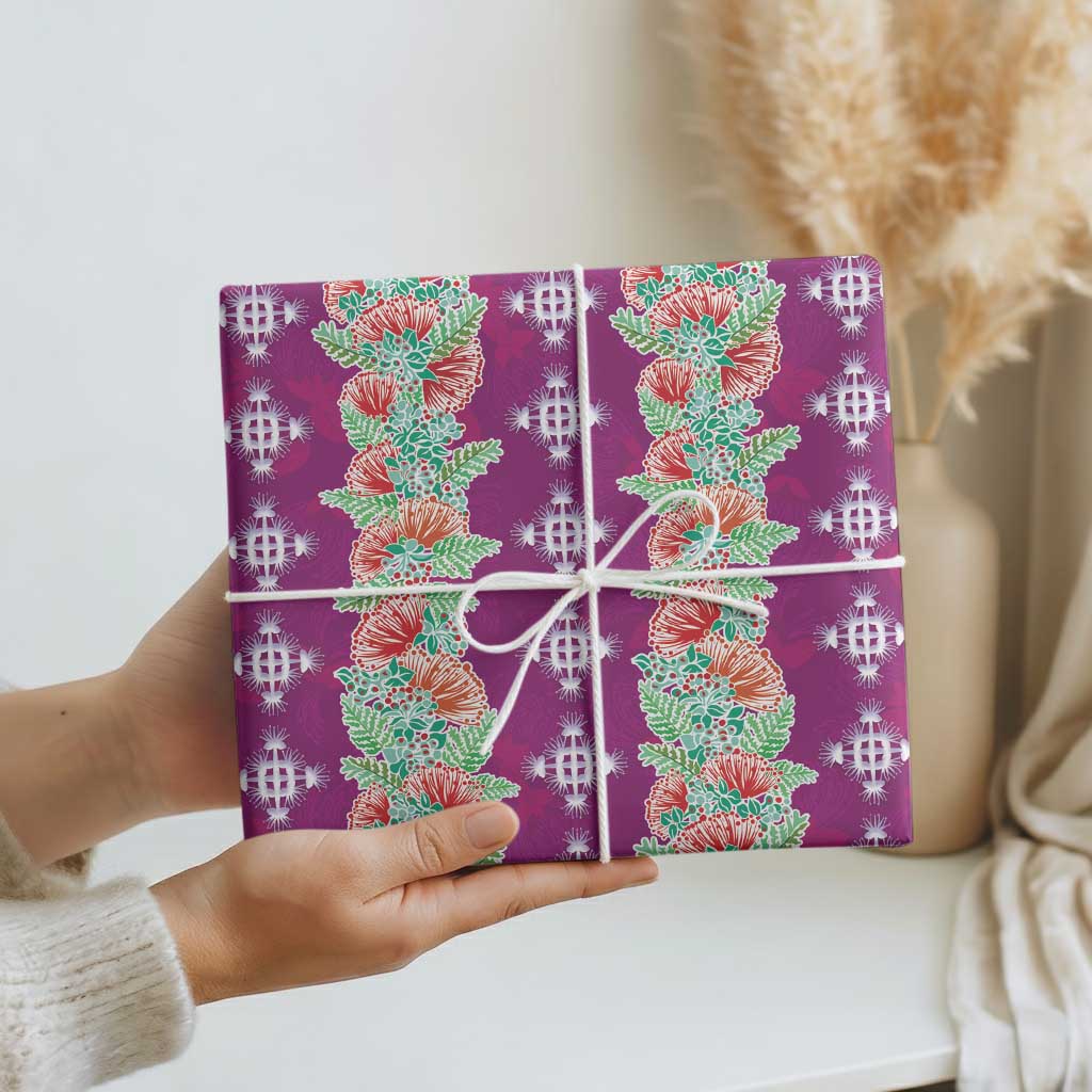 Hawaii Ohia Lehua Wrapping Paper Tropical Vibes Fuchsia LT05 - Polynesian Pride