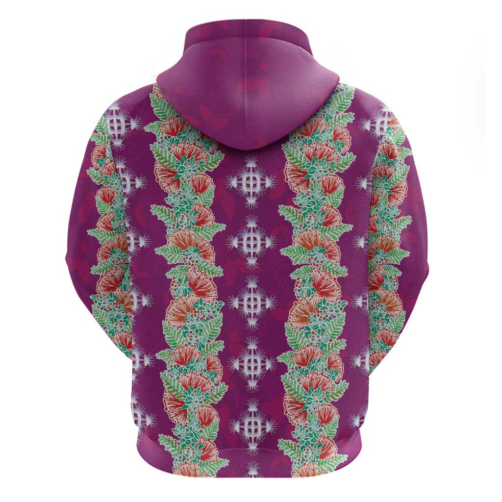 Hawaii Ohia Lehua Zip Hoodie Tropical Vibes Fuchsia LT05 - Polynesian Pride