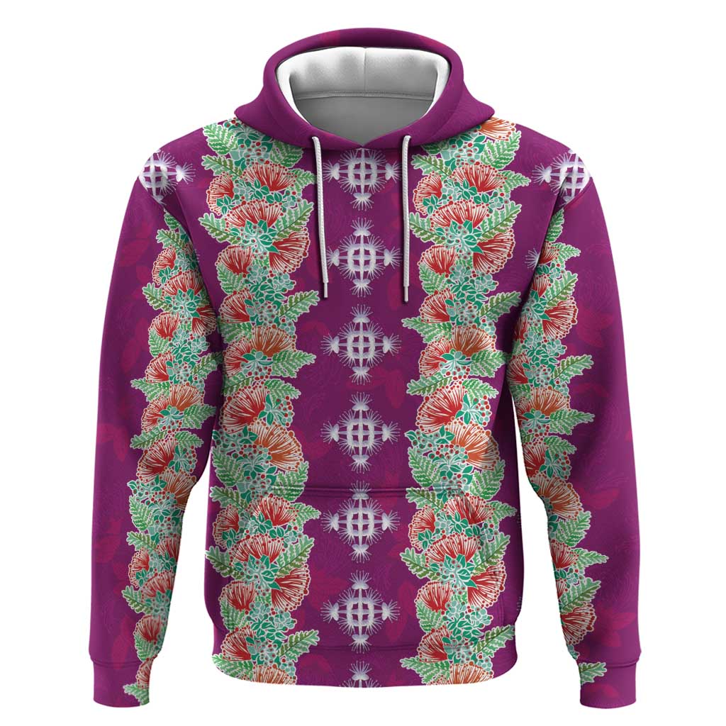 Hawaii Ohia Lehua Zip Hoodie Tropical Vibes Fuchsia LT05 Pullover Hoodie Fuchsia - Polynesian Pride