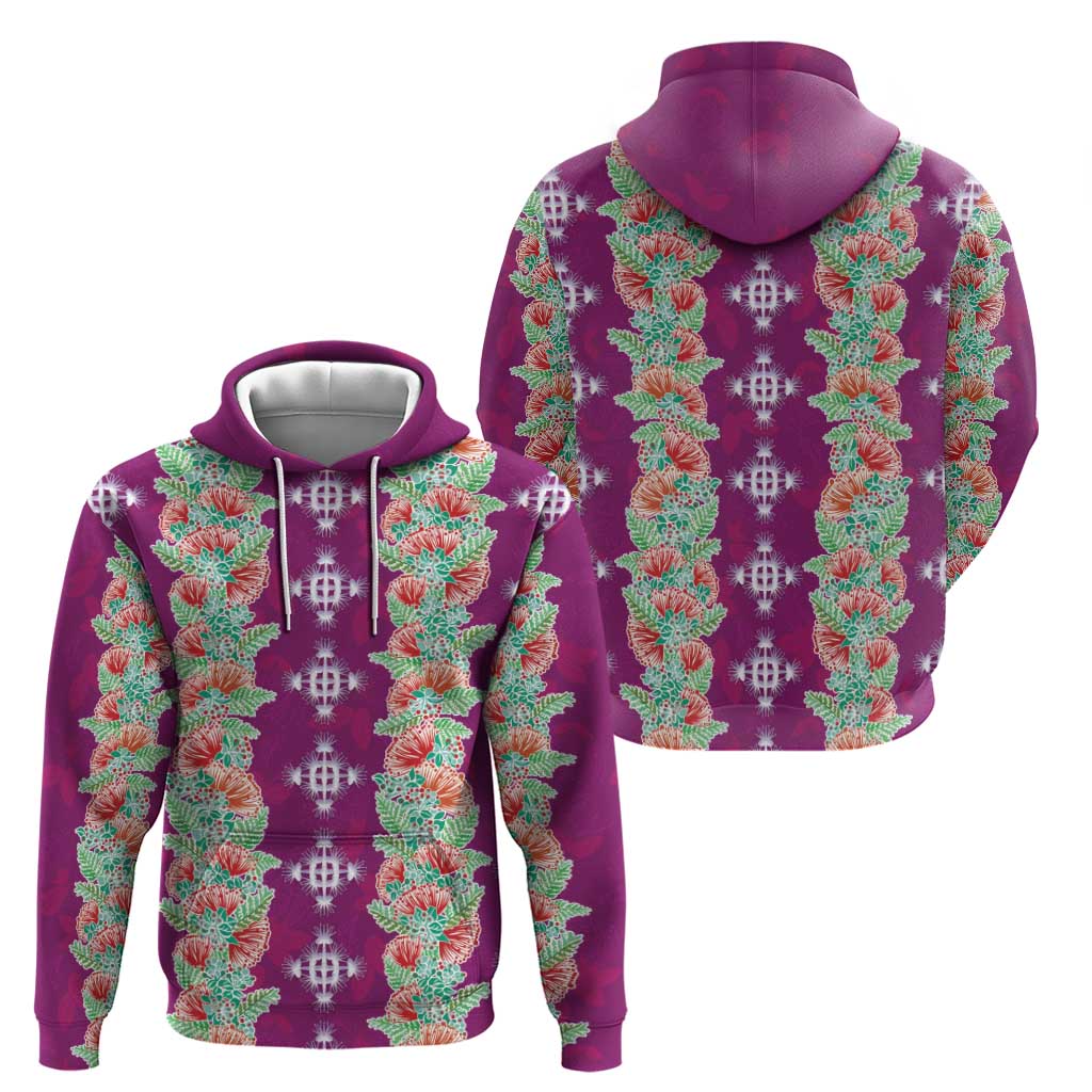 Hawaii Ohia Lehua Zip Hoodie Tropical Vibes Fuchsia LT05 - Polynesian Pride