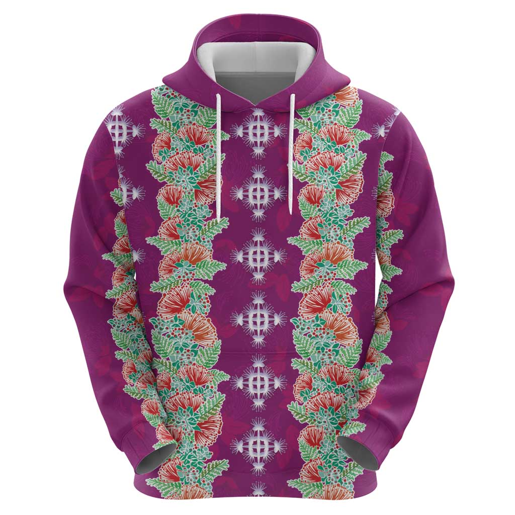 Hawaii Ohia Lehua Zip Hoodie Tropical Vibes Fuchsia LT05 - Polynesian Pride