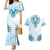 Africa Dashiki Couples Matching Mermaid Dress and Hawaiian Shirt With Polynesian Pattern Blue Version LT05 Blue - Polynesian Pride