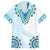 Africa Dashiki Family Matching Off Shoulder Long Sleeve Dress and Hawaiian Shirt With Polynesian Pattern Blue Version LT05 Dad's Shirt - Short Sleeve Blue - Polynesian Pride