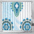 Africa Dashiki Shower Curtain With Polynesian Pattern Blue Version