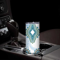 Africa Dashiki Skinny Tumbler With Polynesian Pattern Blue Version