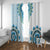 Africa Dashiki Window Curtain With Polynesian Pattern Blue Version