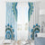 Africa Dashiki Window Curtain With Polynesian Pattern Blue Version