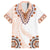 Africa Dashiki Family Matching Off Shoulder Long Sleeve Dress and Hawaiian Shirt With Polynesian Pattern Beige Version LT05 Dad's Shirt - Short Sleeve Beige - Polynesian Pride