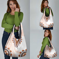 Africa Dashiki Grocery Bag With Polynesian Pattern Beige Version