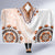 Africa Dashiki Hooded Blanket With Polynesian Pattern Beige Version