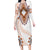 Africa Dashiki Long Sleeve Bodycon Dress With Polynesian Pattern Beige Version LT05 Long Dress Beige - Polynesian Pride