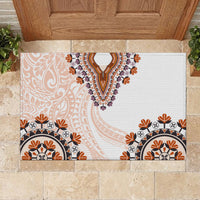 Africa Dashiki Rubber Doormat With Polynesian Pattern Beige Version