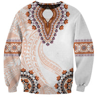 Africa Dashiki Sweatshirt With Polynesian Pattern Beige Version LT05 Unisex Beige - Polynesian Pride