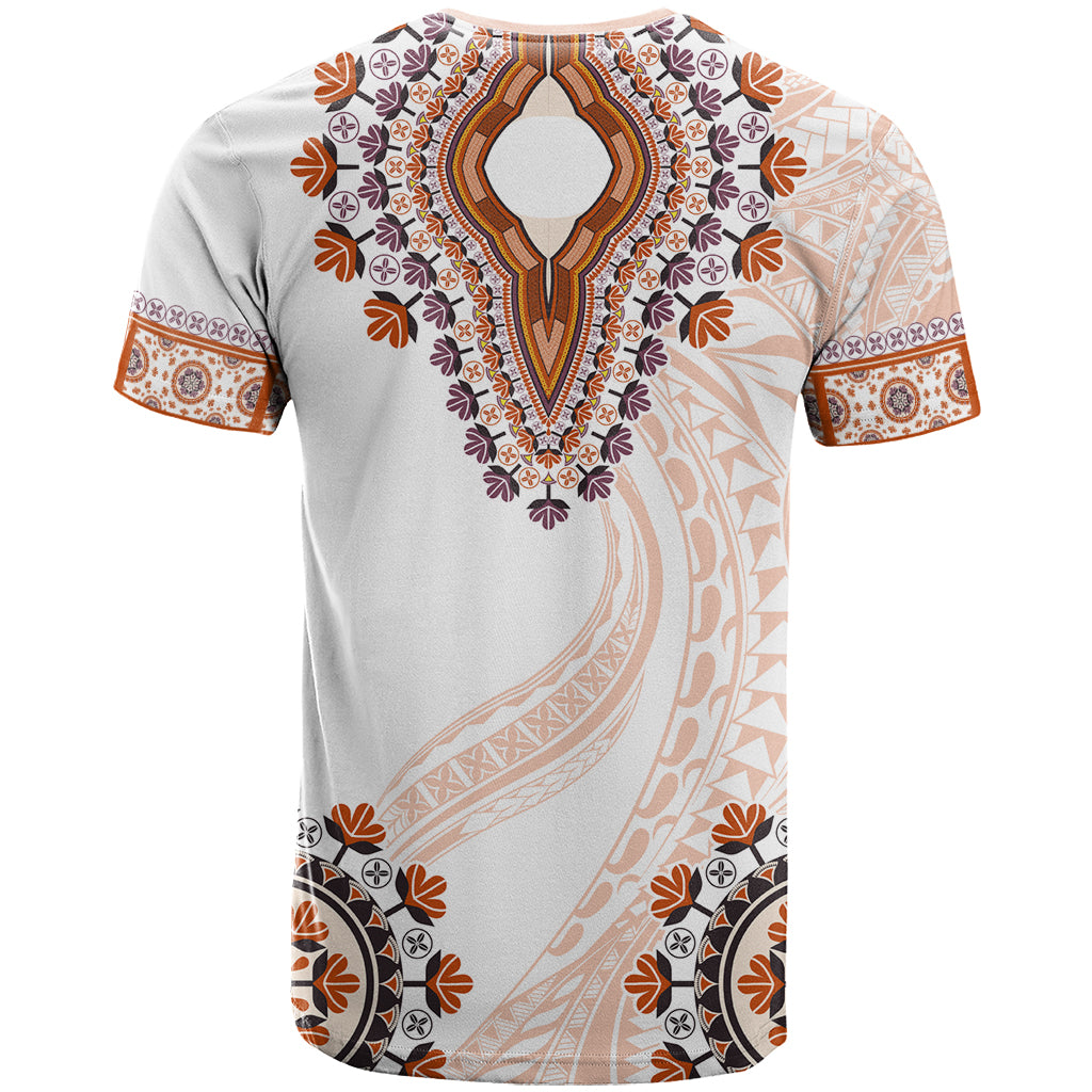 Africa Dashiki T Shirt With Polynesian Pattern Beige Version LT05 - Polynesian Pride
