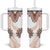 Africa Dashiki Tumbler With Handle With Polynesian Pattern Beige Version