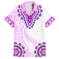 Africa Dashiki Family Matching Long Sleeve Bodycon Dress and Hawaiian Shirt With Polynesian Pattern Pink Version LT05 Dad's Shirt - Short Sleeve Pink - Polynesian Pride