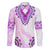 Africa Dashiki Family Matching Long Sleeve Bodycon Dress and Hawaiian Shirt With Polynesian Pattern Pink Version LT05 Dad's Shirt - Long Sleeve Pink - Polynesian Pride