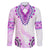 Africa Dashiki Family Matching Short Sleeve Bodycon Dress and Hawaiian Shirt With Polynesian Pattern Pink Version LT05 Dad's Shirt - Long Sleeve Pink - Polynesian Pride