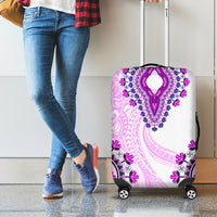 Africa Dashiki Luggage Cover With Polynesian Pattern Pink Version