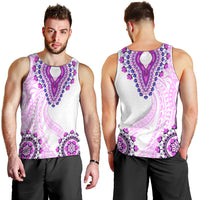 Africa Dashiki Men Tank Top With Polynesian Pattern Pink Version LT05 - Polynesian Pride