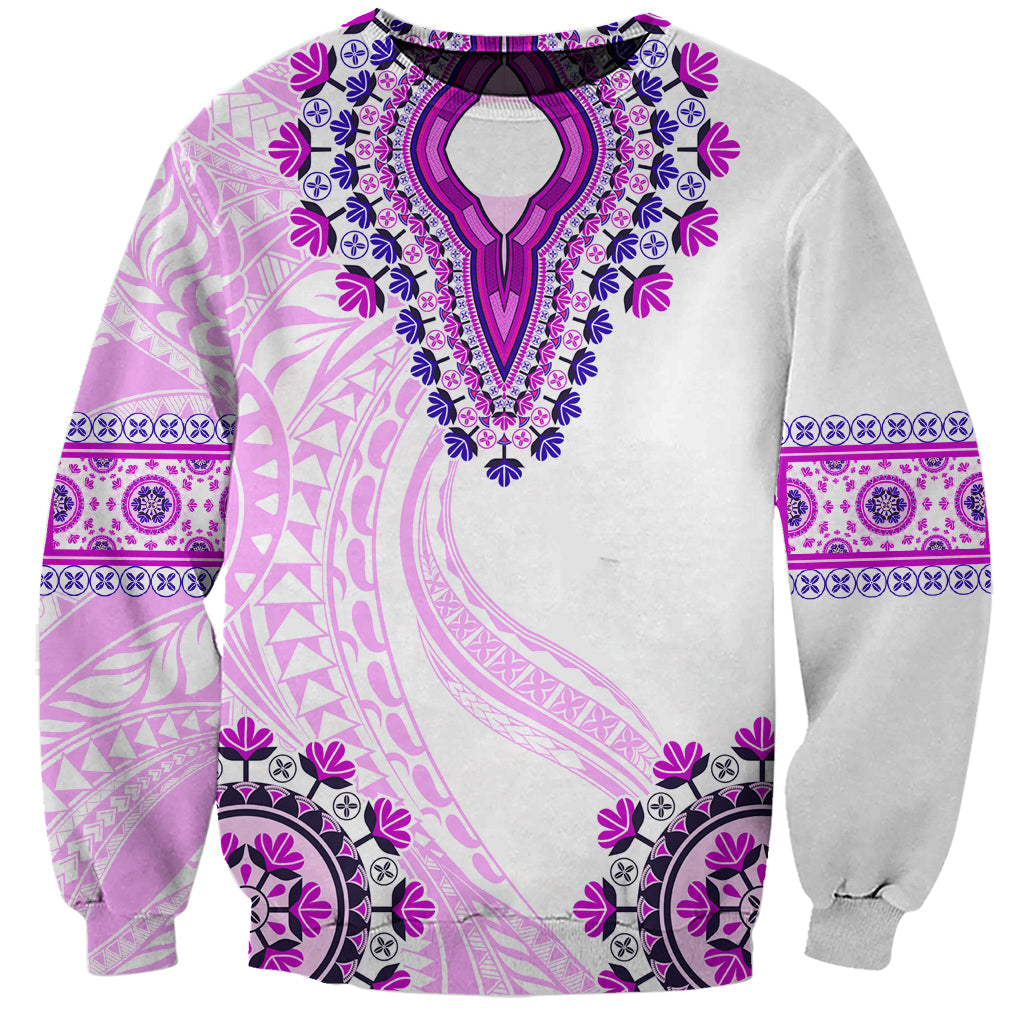 Africa Dashiki Sweatshirt With Polynesian Pattern Pink Version LT05 Unisex Pink - Polynesian Pride
