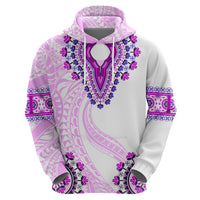 Africa Dashiki Zip Hoodie With Polynesian Pattern Pink Version LT05 - Polynesian Pride
