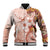 Tonga Ngatu Pattern With Light Tabasco Hibiscus Baseball Jacket Oil Painting Style LT05 Unisex Light Tabasco - Polynesian Pride