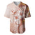 Tonga Ngatu Pattern With Light Tabasco Hibiscus Baseball Jersey Oil Painting Style LT05 Light Tabasco - Polynesian Pride