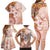 Tonga Ngatu Pattern With Light Tabasco Hibiscus Family Matching Long Sleeve Bodycon Dress and Hawaiian Shirt Oil Painting Style LT05 - Polynesian Pride