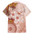 Tonga Ngatu Pattern With Light Tabasco Hibiscus Family Matching Long Sleeve Bodycon Dress and Hawaiian Shirt Oil Painting Style LT05 - Polynesian Pride