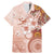 Tonga Ngatu Pattern With Light Tabasco Hibiscus Family Matching Mermaid Dress and Hawaiian Shirt Oil Painting Style LT05 Dad's Shirt - Short Sleeve Light Tabasco - Polynesian Pride