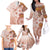 Tonga Ngatu Pattern With Light Tabasco Hibiscus Family Matching Off Shoulder Long Sleeve Dress and Hawaiian Shirt Oil Painting Style LT05 - Polynesian Pride