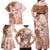 Tonga Ngatu Pattern With Light Tabasco Hibiscus Family Matching Off Shoulder Maxi Dress and Hawaiian Shirt Oil Painting Style LT05 - Polynesian Pride