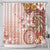 Tonga Ngatu Pattern With Light Tabasco Hibiscus Shower Curtain Oil Painting Style