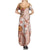 Tonga Ngatu Pattern With Light Tabasco Hibiscus Summer Maxi Dress Oil Painting Style LT05 - Polynesian Pride