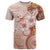 Tonga Ngatu Pattern With Light Tabasco Hibiscus T Shirt Oil Painting Style LT05 Light Tabasco - Polynesian Pride