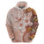 Tonga Ngatu Pattern With Light Tabasco Hibiscus Zip Hoodie Oil Painting Style LT05 - Polynesian Pride