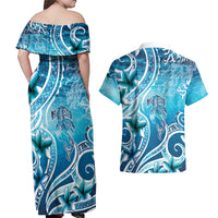 Polynesia World Ocean Day Couples Matching Off Shoulder Maxi Dress and Hawaiian Shirt Ocean Style LT05 - Polynesian Pride