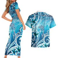 Polynesia World Ocean Day Couples Matching Short Sleeve Bodycon Dress and Hawaiian Shirt Ocean Style LT05 - Polynesian Pride
