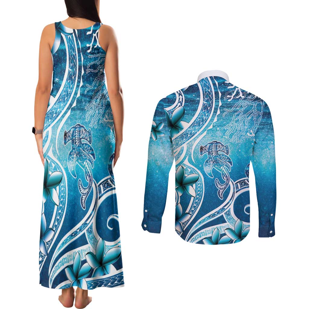 Polynesia World Ocean Day Couples Matching Tank Maxi Dress and Long Sleeve Button Shirt Ocean Style LT05 - Polynesian Pride