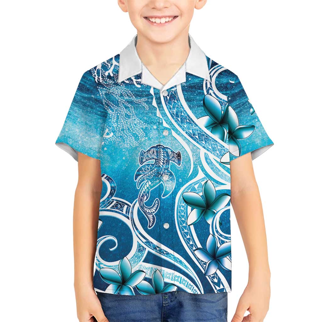 Polynesia World Ocean Day Family Matching Long Sleeve Bodycon Dress and Hawaiian Shirt Ocean Style
