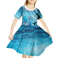 Polynesia World Ocean Day Kid Short Sleeve Dress Ocean Style LT05 - Polynesian Pride