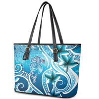 Polynesia World Ocean Day Leather Tote Bag Ocean Style