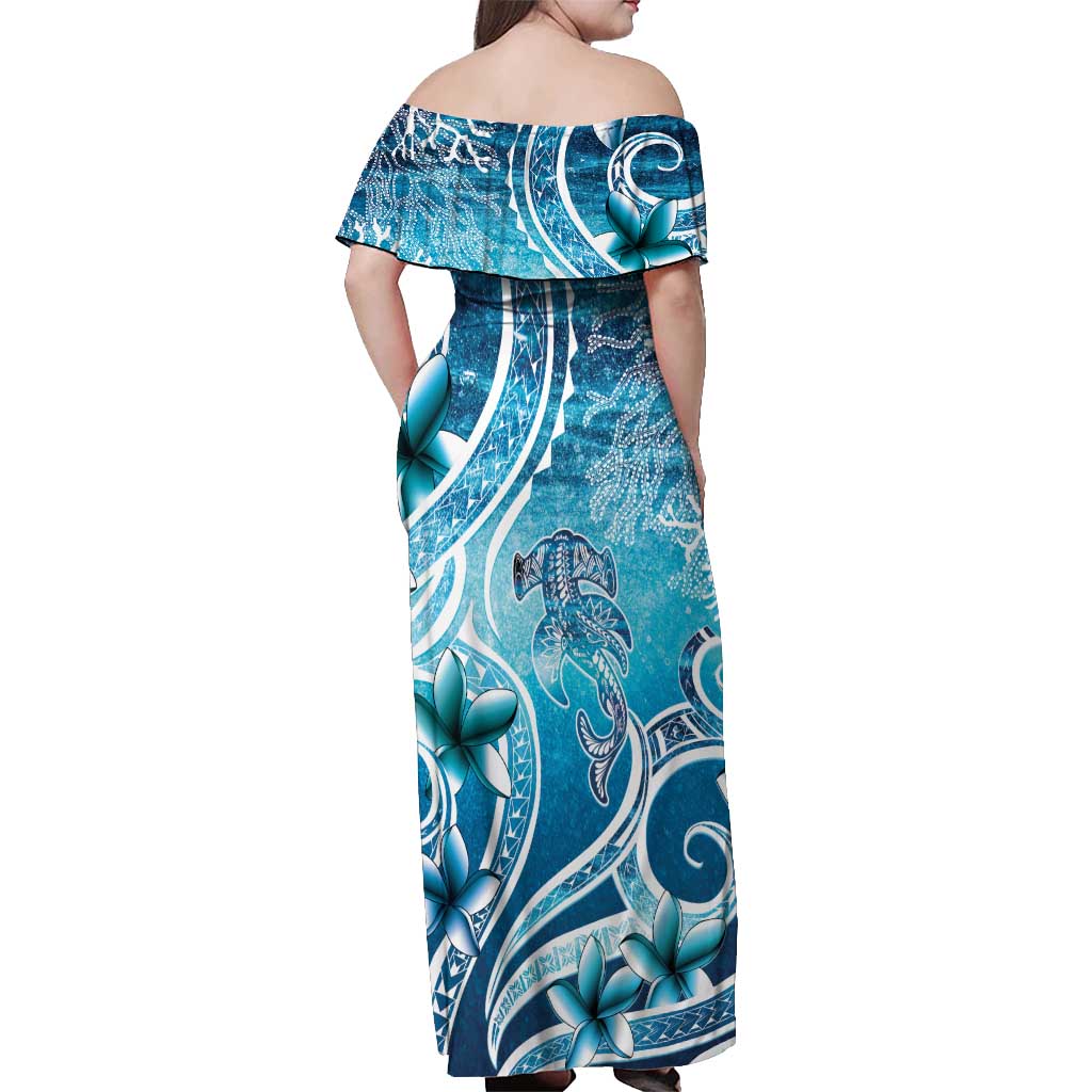 Polynesia World Ocean Day Off Shoulder Maxi Dress Ocean Style