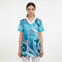 Polynesia World Ocean Day Scrub Top Ocean Style LT05 - Polynesian Pride