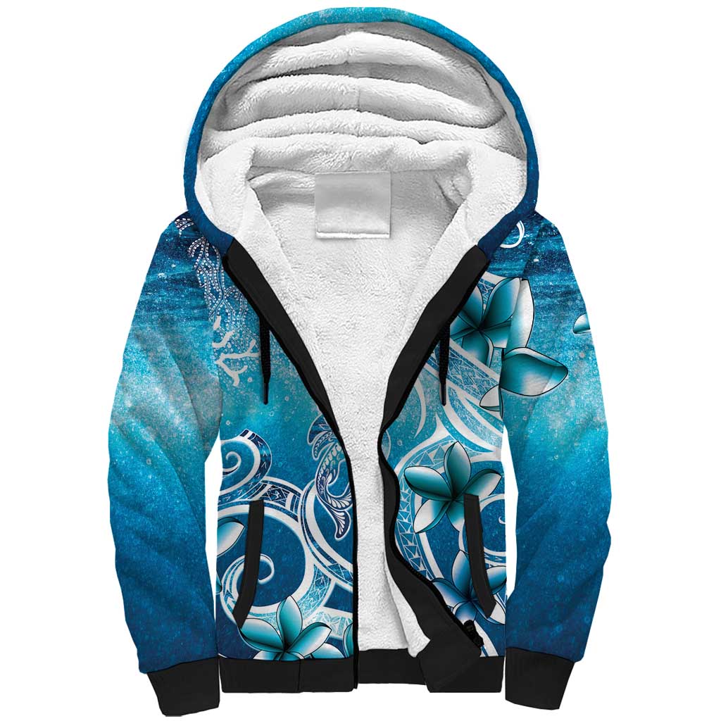Polynesia World Ocean Day Sherpa Hoodie Ocean Style LT05 Unisex Blue - Polynesian Pride